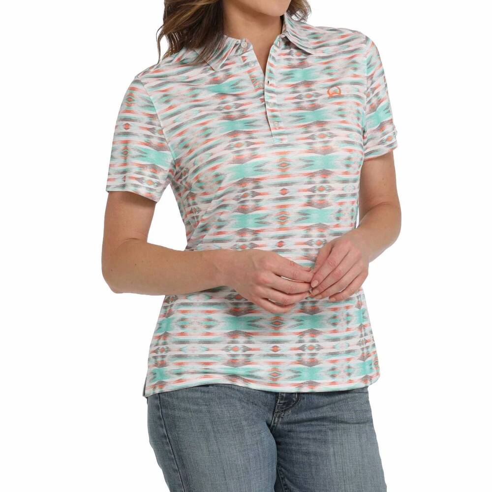 NEW CINCH women's polo short sleeve shirt in multicolor
